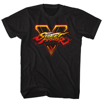 Street Fighter Mens S/S T-Shirt - Sfv Logo - Solid Black