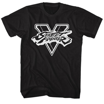 Street Fighter Mens S/S T-Shirt - Sfv Bw - Solid Black