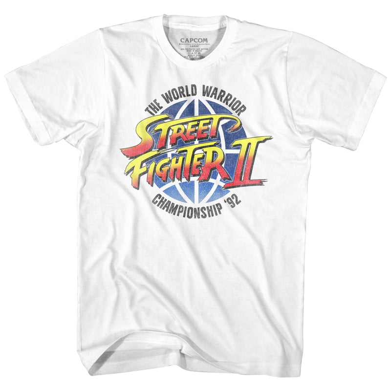 Street Fighter Mens S/S T-Shirt - World Warrior - Solid White - Inmyparentsbasement.com