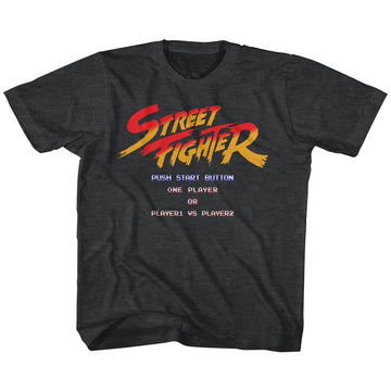 Street Fighter Toddler S/S T-Shirt - Start Screen - Heather Black Heather