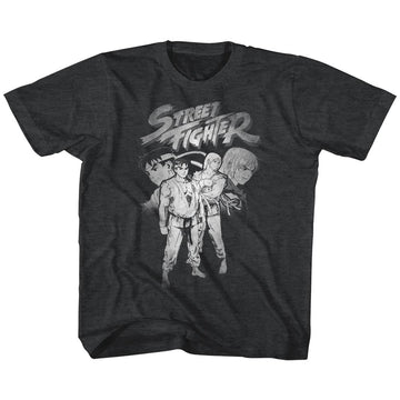 Street Fighter Toddler S/S T-Shirt - Sf Alpha 3 Ryu-Ken - Heather Black Heather
