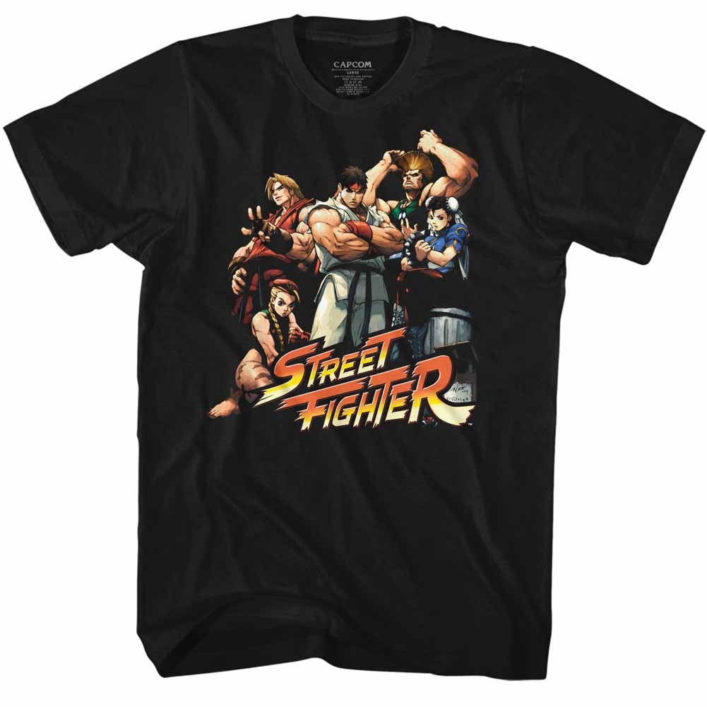 Street Fighter Mens S/S T-Shirt - Cool Kids - Solid Black