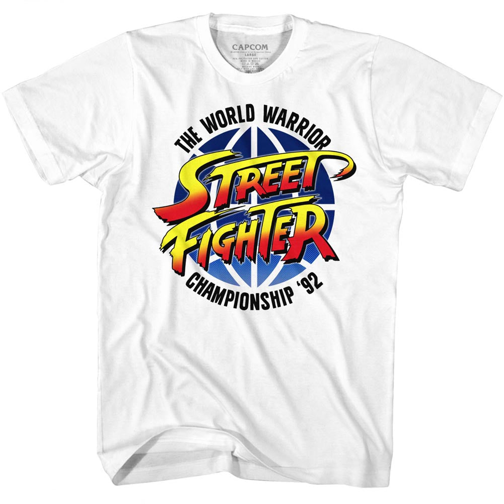 Street Fighter Mens S/S T-Shirt - World Warrior - Solid White