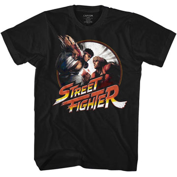 Street Fighter Mens S/S T-Shirt - Punchy - Solid Black