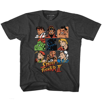Street Fighter Toddler S/S T-Shirt - Sf2Shdrcast - Heather Black Heather