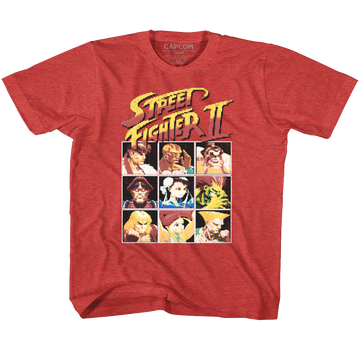 Street Fighter Toddler S/S T-Shirt - 8Bit - Heather Vintage Red