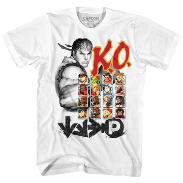 Street Fighter Mens S/S T-Shirt - Ko2 - Solid White