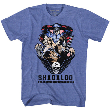 Street Fighter Mens S/S T-Shirt - Shadaloo Org. - Heather Royal Heather
