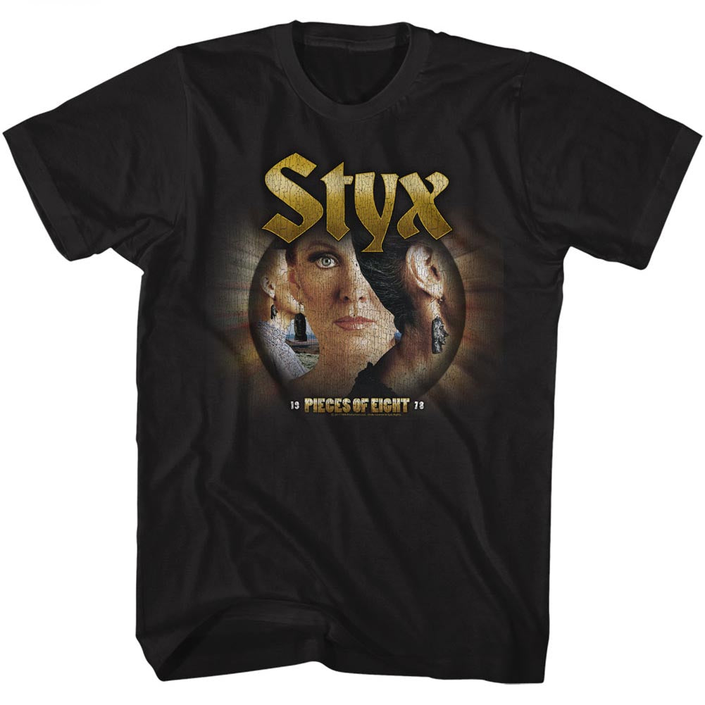 Styx Mens S/S T-Shirt - Pieces Of Eight - Solid Black