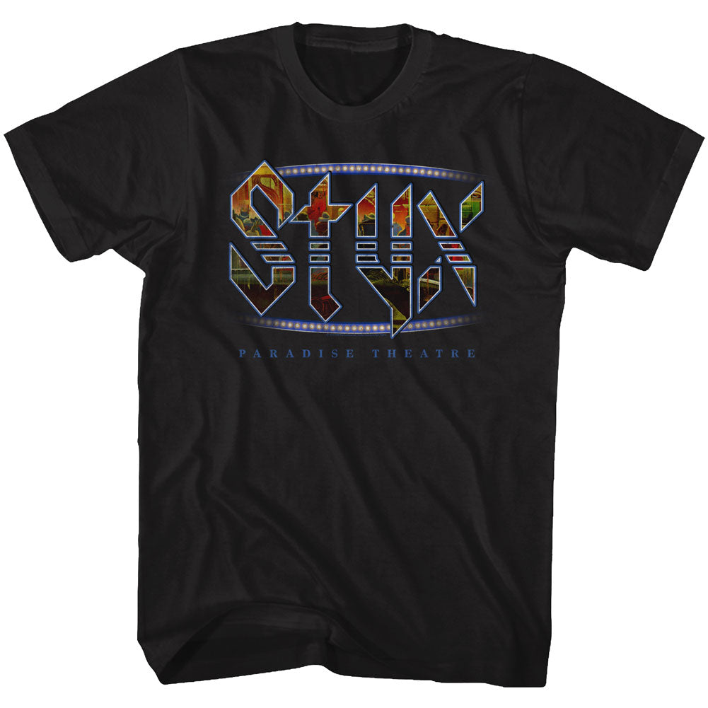 Styx - Adult S/S T-Shirt - Paradise Theatre - Solid Black ...