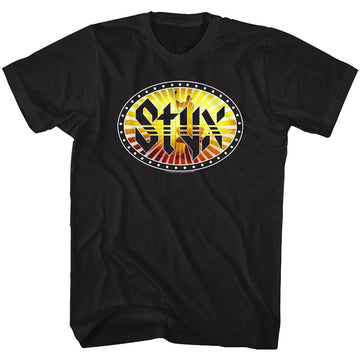 Styx Mens S/S T-Shirt - Wooden Nickel - Solid Black