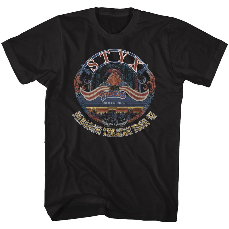 Styx Mens S/S T-Shirt - Tour 81 - Solid Black