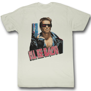 Terminator Mens S/S T-Shirt - I'Ll Be Back - Solid Natural