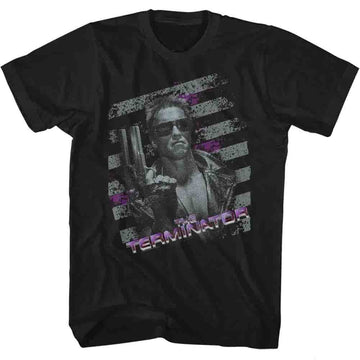 Terminator Mens S/S T-Shirt - Purple - Solid Black