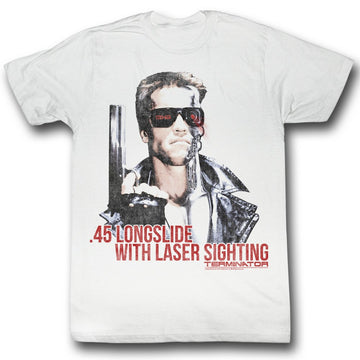 Terminator Mens S/S T-Shirt - Laser Sighting - Solid White