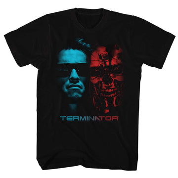 Terminator Mens S/S T-Shirt - Face Off - Solid Black