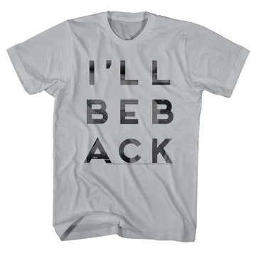 Terminator Mens S/S T-Shirt - I'Ll Be Back Run On - Solid Silver