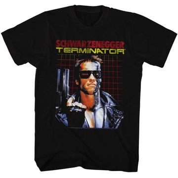 Terminator Mens S/S T-Shirt - Grid - Solid Black