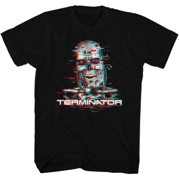 Terminator Mens S/S T-Shirt - Glitch - Solid Black