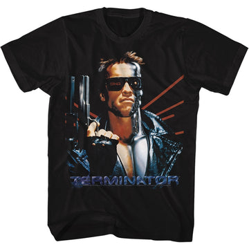 Terminator Mens S/S T-Shirt - Laser Back - Solid Black