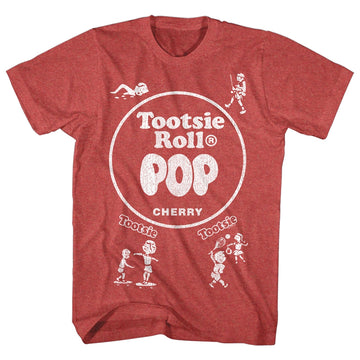 Tootsie Roll Mens S/S T-Shirt - Popwrap - Heather Red Heather