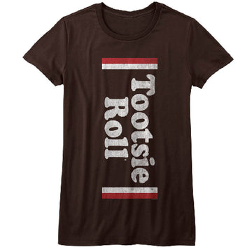 Tootsie Roll Girls Juniors S/S T-Shirt - Imatootsie - Solid Brown