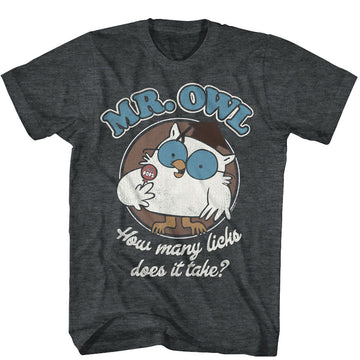 Tootsie Roll Mens S/S T-Shirt - Mr. Owl - Heather Black Heather