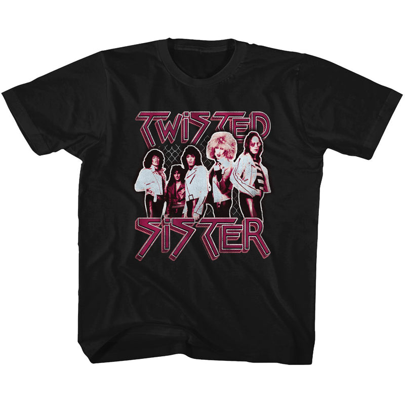 Twisted Sister Toddler S/S T-Shirt - Pretty In Pink - Solid Black
