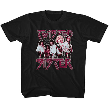 Twisted Sister Youth S/S T-Shirt - Pretty In Pink - Solid Black