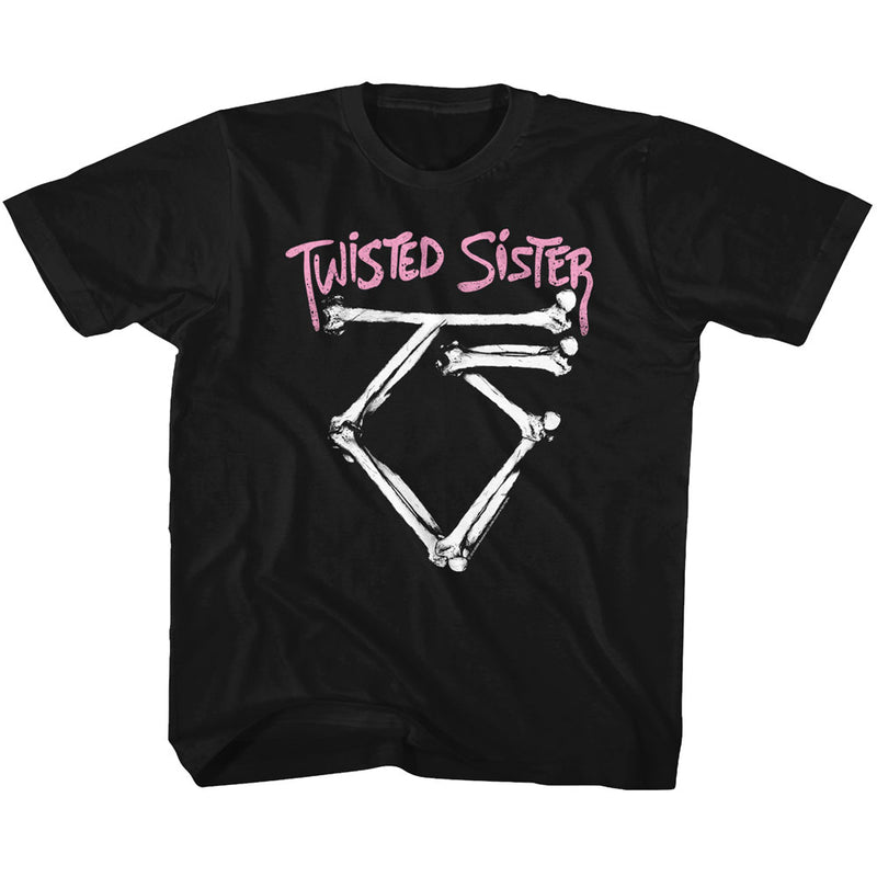 Twisted Sister Toddler S/S T-Shirt - Bone Logo - Solid Black