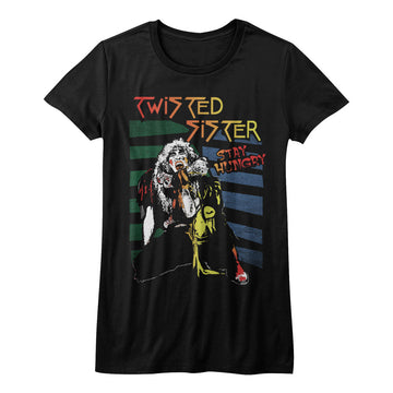 Twisted Sister Girls Juniors S/S T-Shirt - Stay Hungry - Solid Black