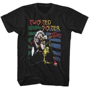 Twisted Sister Mens S/S T-Shirt - Stay Hungry - Solid Black