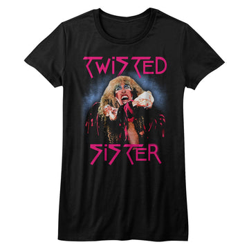 Twisted Sister Girls Juniors S/S T-Shirt - Twisted Dee - Solid Black