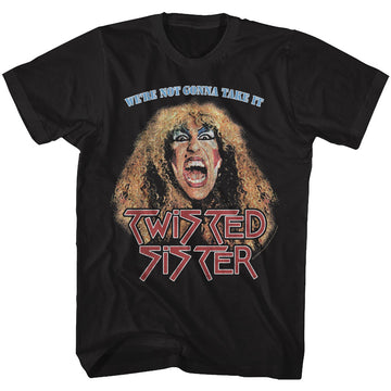 Twisted Sister Mens S/S T-Shirt - Not Gonna Take It - Solid Black