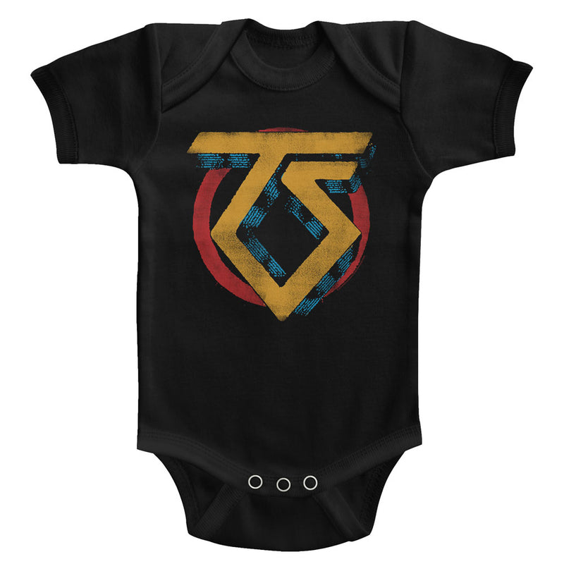 Twisted Sister Infant S/S Bodysuit - Vintage Ts Logo - Solid Black