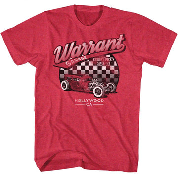 Warrant Mens S/S T-Shirt - Warrant Garage - Heather Cherry Heather