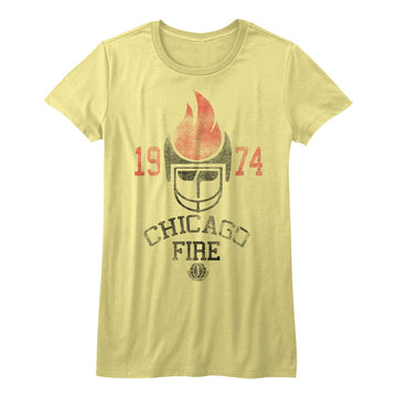 Wfl Girls Juniors S/S T-Shirt - Chicago Fire - Solid Yellow