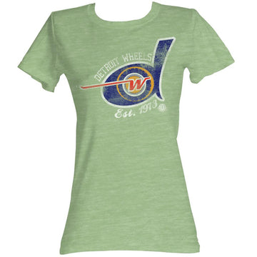 Wfl Girls Juniors S/S T-Shirt - Detroit Wheels - Solid Kelly