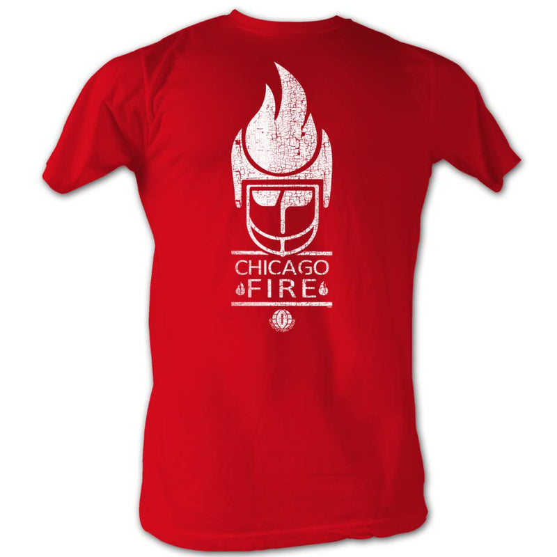 Wfl Mens S/S T-Shirt - Fire White - Solid Red