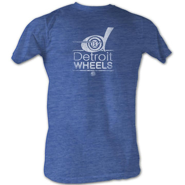 Wfl Mens S/S T-Shirt - Wheels White - Heather Royal Heather