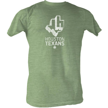 Wfl Mens S/S T-Shirt - Texans White - Heather Kelly Heather