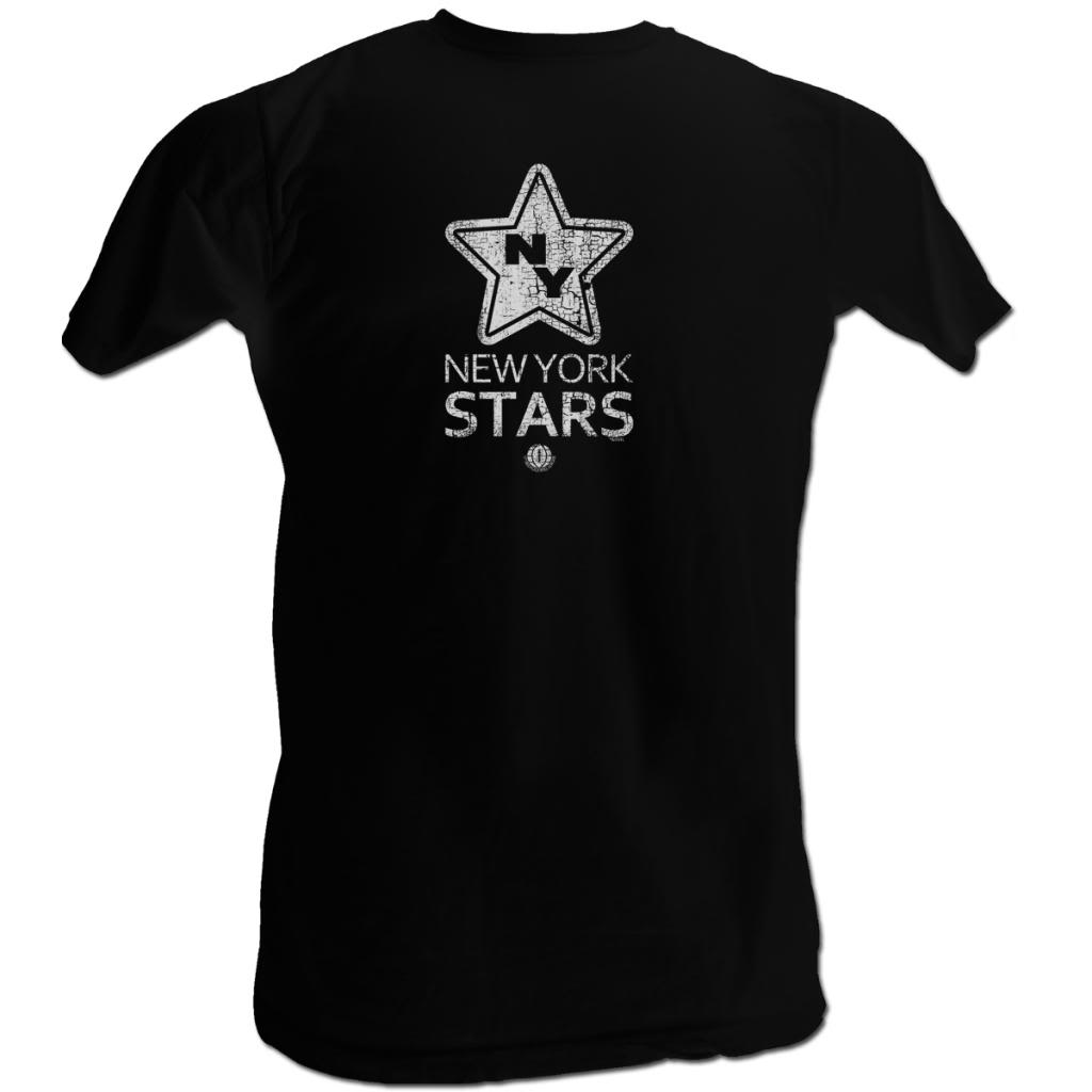 Wfl Mens S/S T-Shirt - Stars White - Solid Black