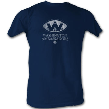 Wfl Mens S/S T-Shirt - Washington White - Solid Navy