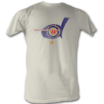 Wfl Mens S/S T-Shirt - Wheel - Solid Natural