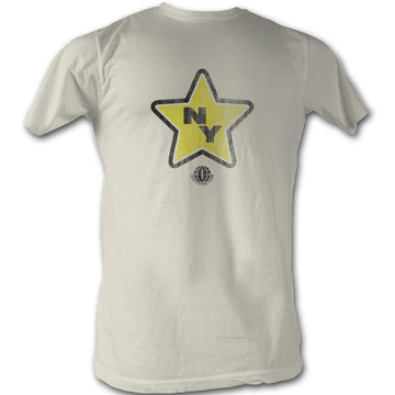 Wfl Mens S/S T-Shirt - Ny Stars - Solid Natural