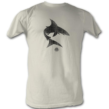 Wfl Mens S/S T-Shirt - Da Sharks - Solid Natural