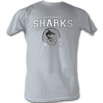 Wfl Mens S/S T-Shirt - Jacksonville Sharks - Solid Silver