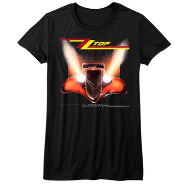 ZZ Top Girls Juniors S/S T-Shirt - Eliminator Cover - Solid Black