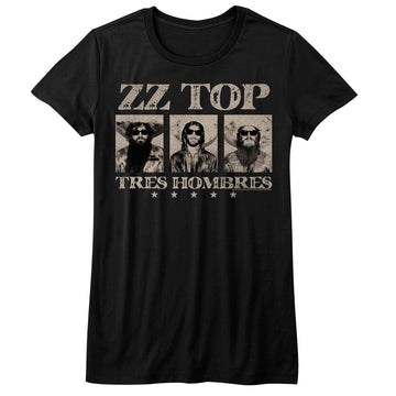 ZZ Top Girls Juniors S/S T-Shirt - ZZ Top - Solid Black