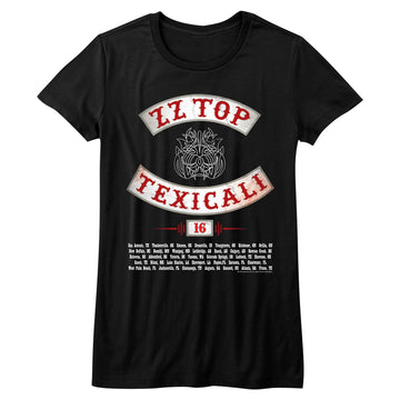 ZZ Top Girls Juniors S/S T-Shirt - Texicali - Solid Black